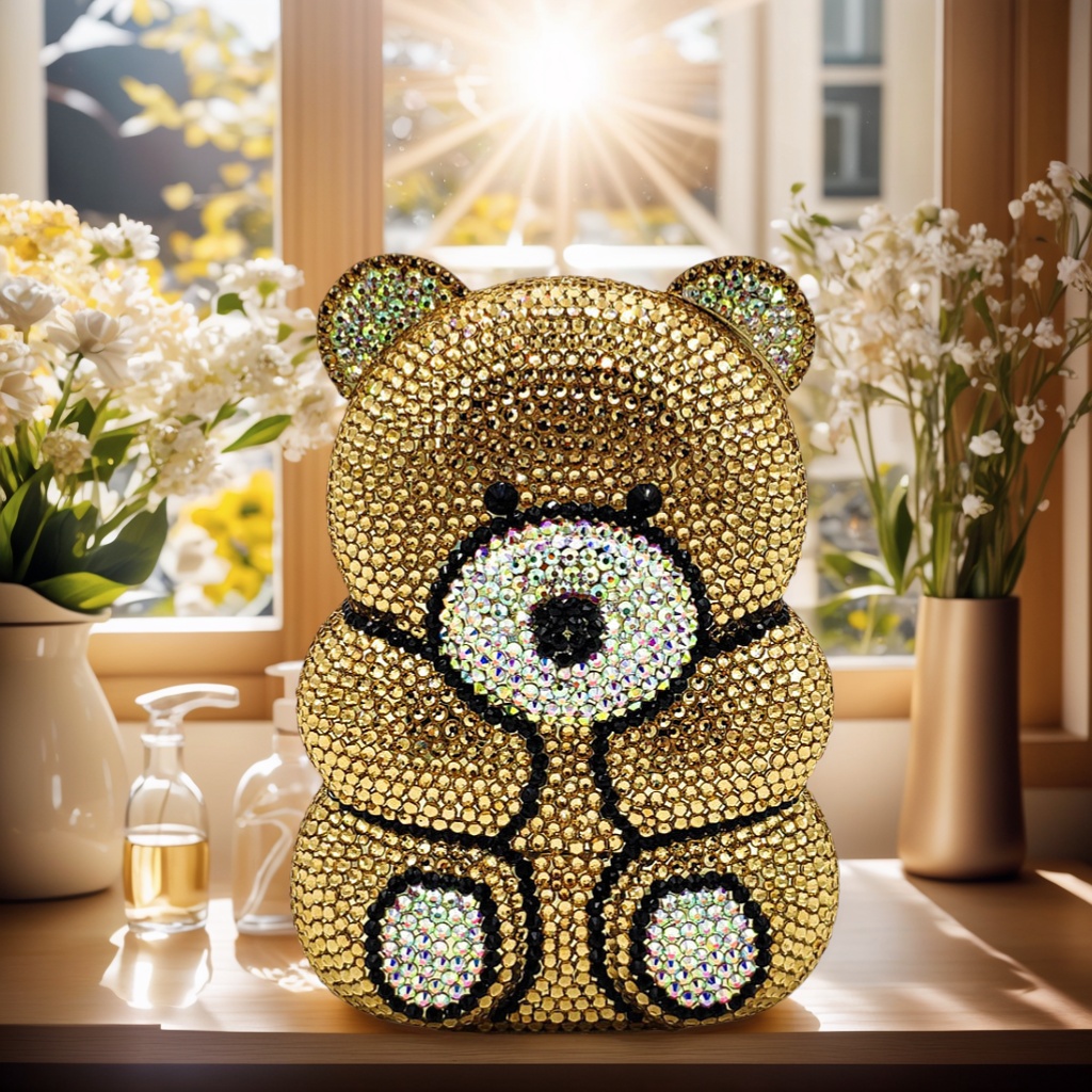 Cute Bear Rhinestone Evening B - Luxury Bags Cute ulasan dan harga