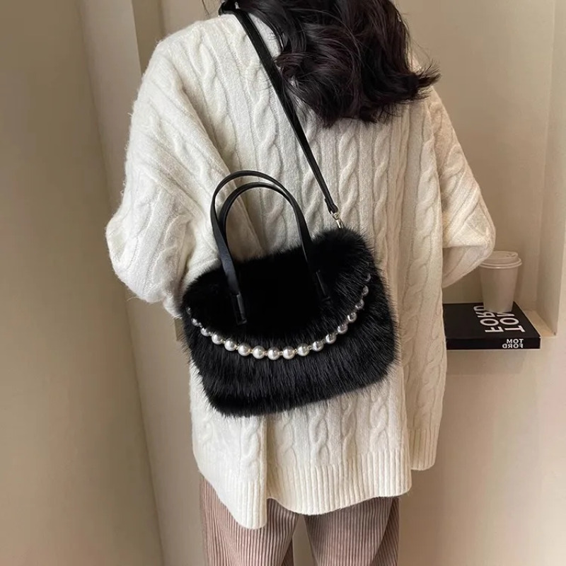 Luxury Plush Faux Fur Mini Squ - Luxury Bags Cute ulasan dan harga